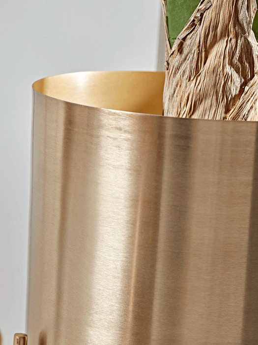 Two Metal Standing Planters - Brass