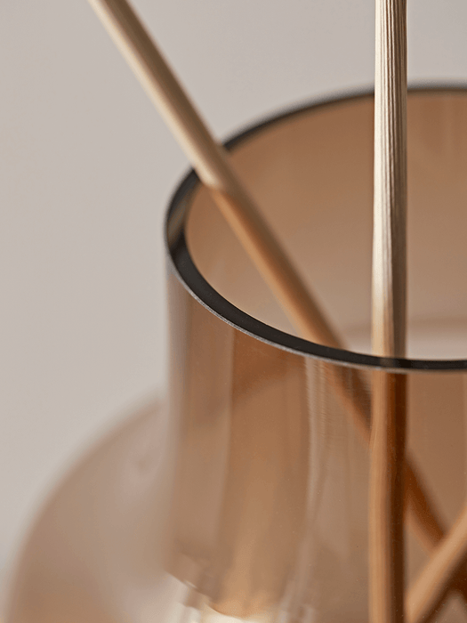 Two Amber Glass Vases