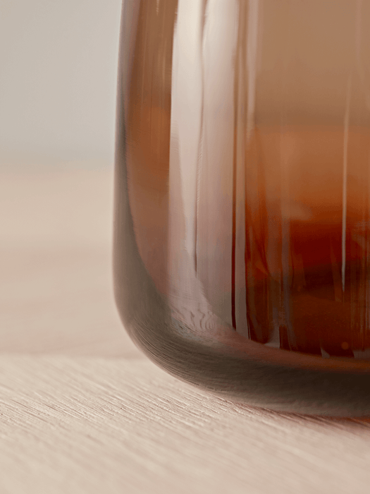 Two Amber Glass Vases