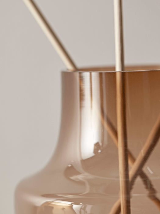 Two Amber Glass Vases