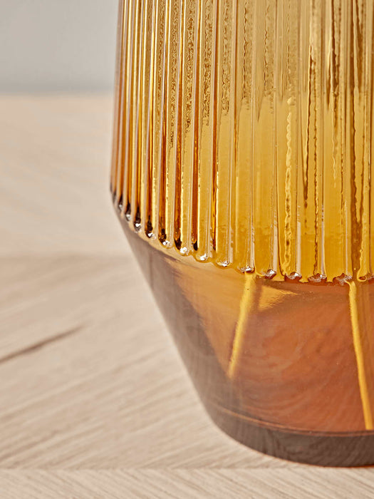 Tall Amber Glass Vase