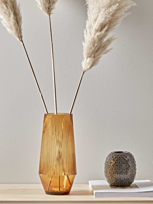 Tall Amber Glass Vase