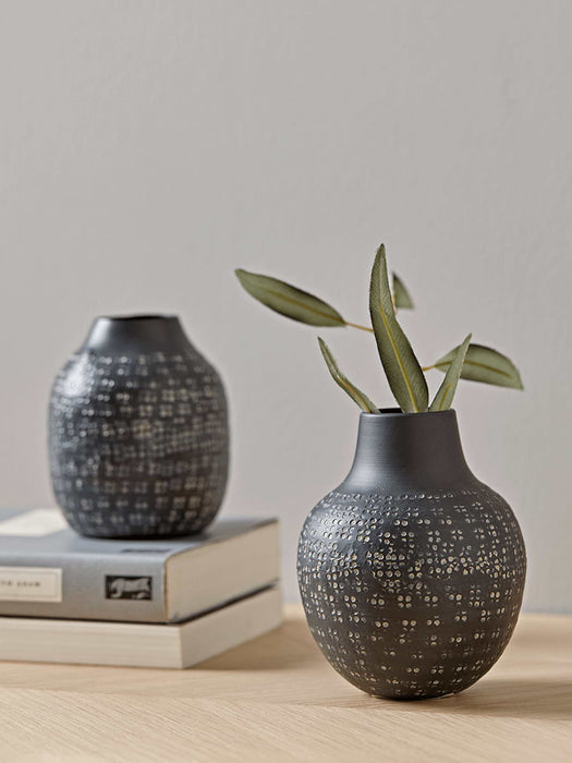 Two Hammered Effect Vases