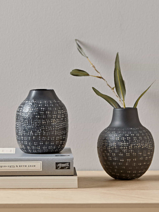 Two Hammered Effect Vases