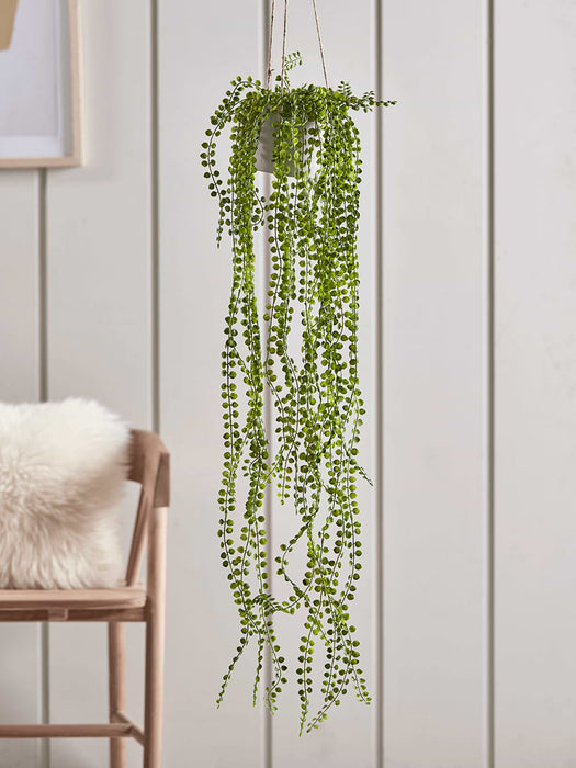 Hanging Potted Faux String of Pearls
