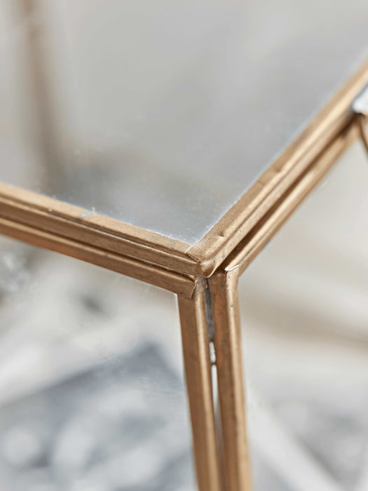 Three Brass & Glass Trinket Boxes