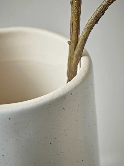 Speckled Ceramic Pillar Vase - Ivory