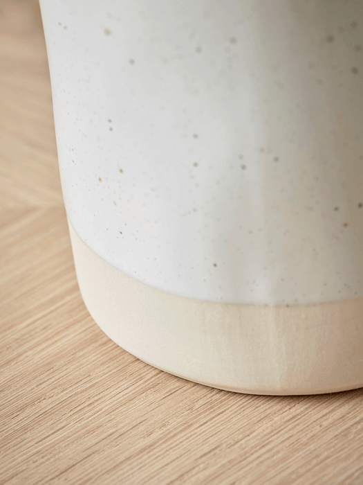 Speckled Ceramic Pillar Vase - Ivory