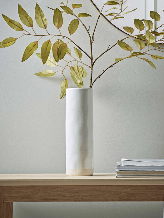 Speckled Ceramic Pillar Vase - Ivory