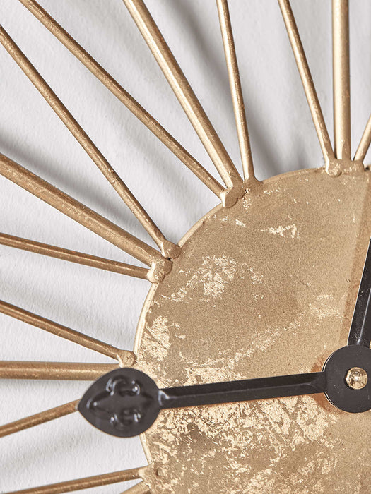 Distressed Brass Geometric Clock