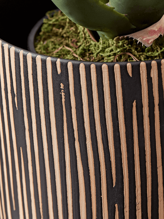 Black & Gold Textured Planter