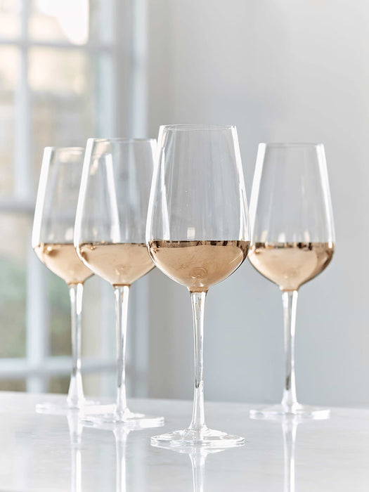 Four Dipped Gold Wine Glasses