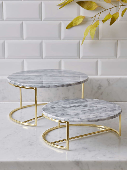 Two Marble Cake Stands