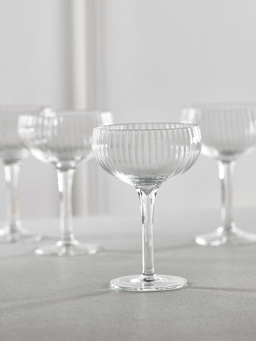 Four Fluted Champagne Coupes