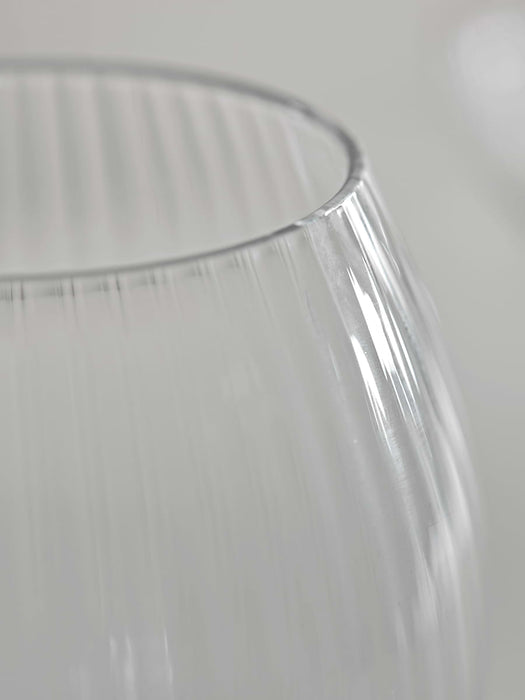 Four Fluted Wine Glasses