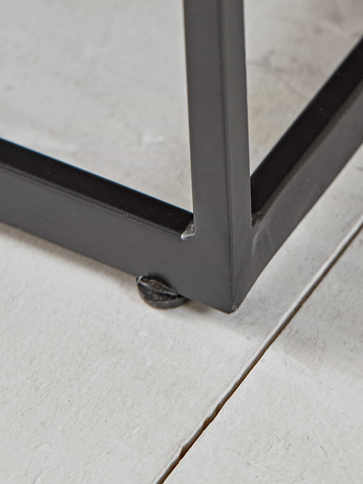 Faux Leather Buttoned Bench