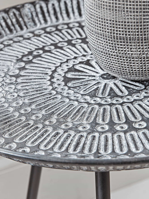 Embossed Metal Side Table