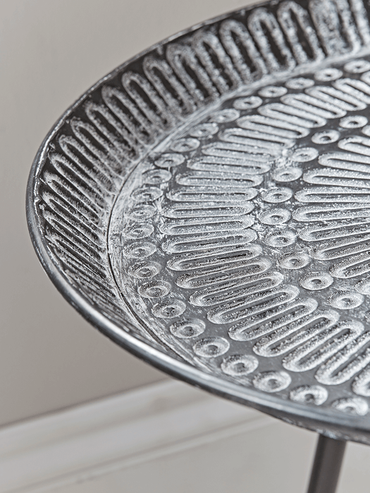 Embossed Metal Side Table