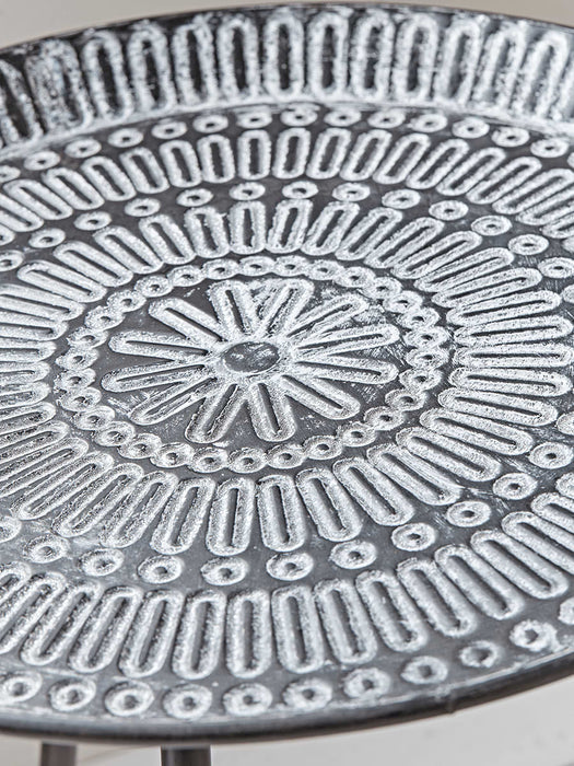 Embossed Metal Side Table