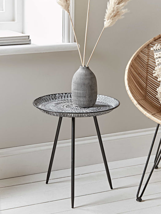 Embossed Metal Side Table