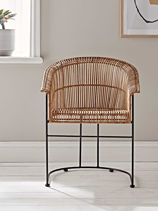 Flat Rattan Scoop Chair