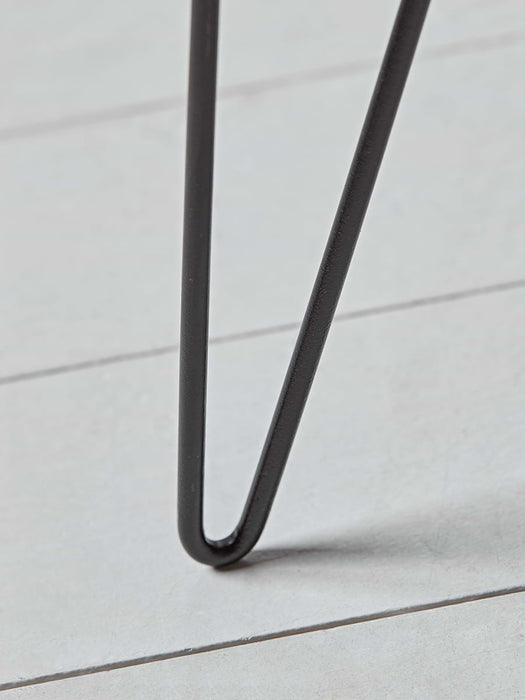 Velvet Hairpin Leg Stool - Blush