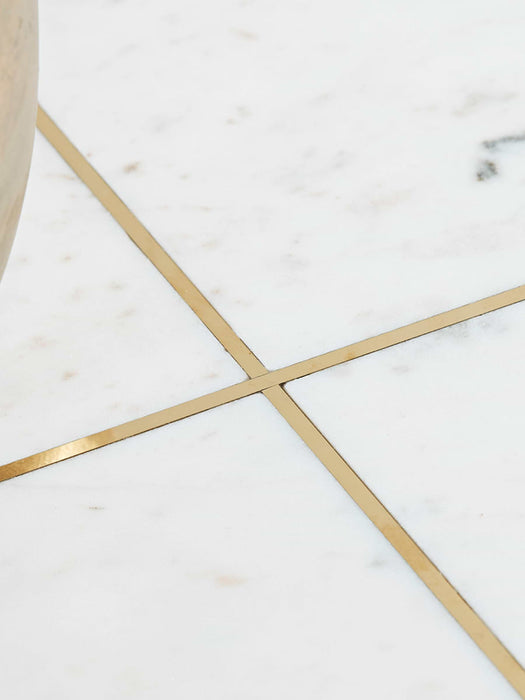 Two Marble & Brass Side Tables