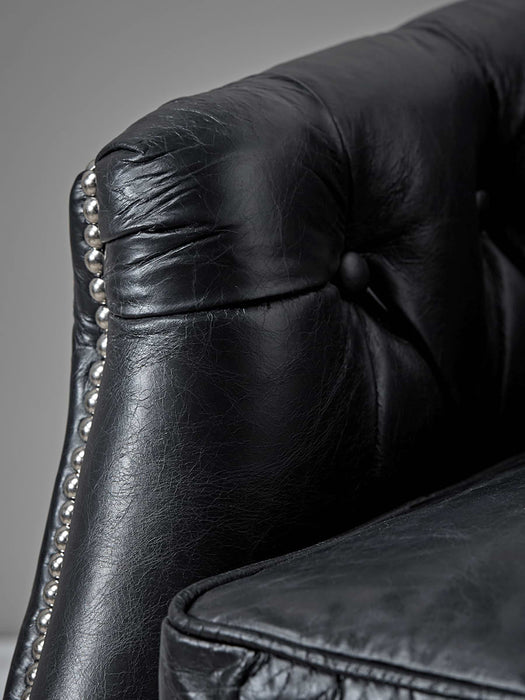 Leather Buttoned Armchair