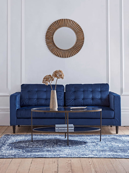 Fluted Gold Round Mirror
