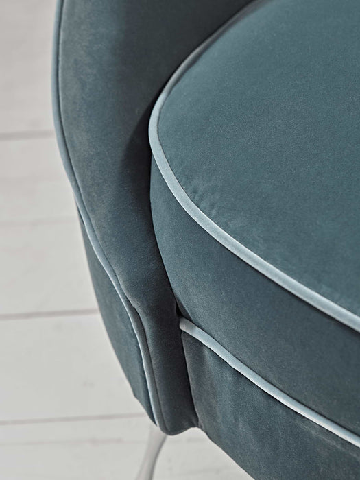Blue Velvet Tub Chair