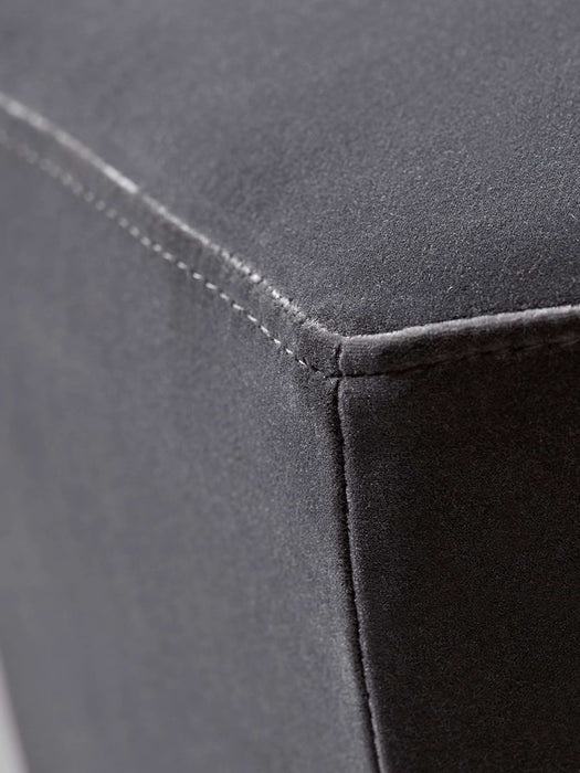 Velvet Hexagonal Pouffe - Grey