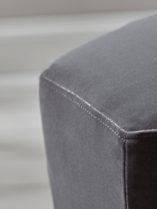 Velvet Hexagonal Pouffe - Grey