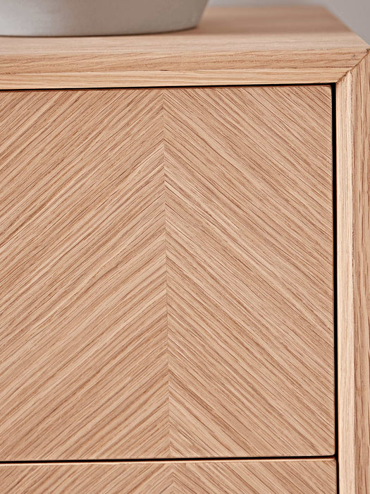 Herringbone Oak Parquet Chest of Drawers