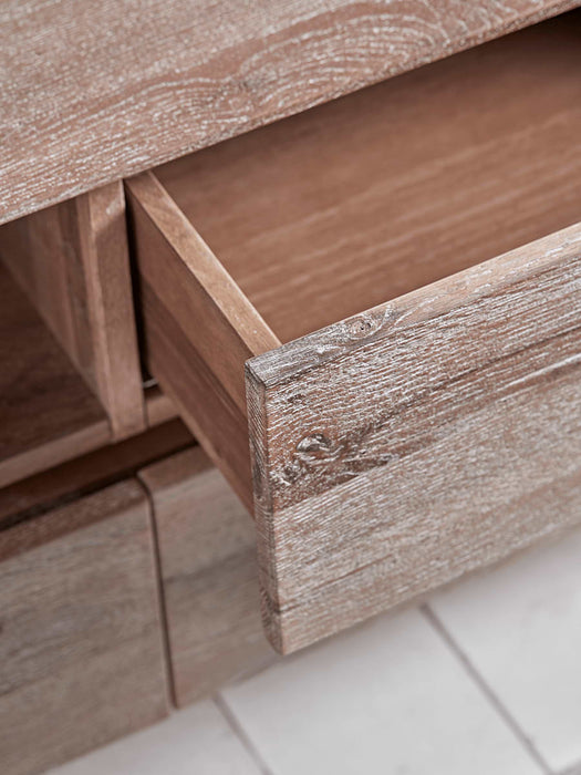 Whitewashed Oak Media Unit