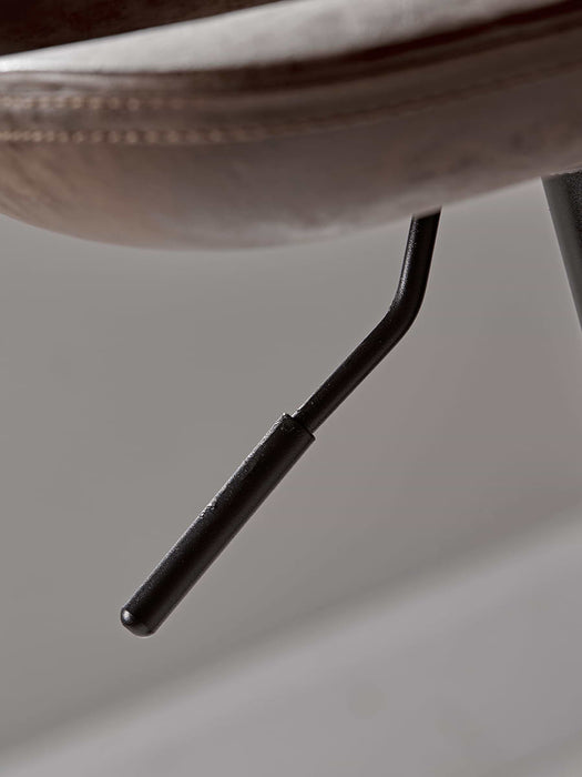 Two Faux Leather Counter Stools - Brown