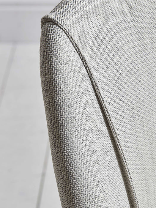 Two Upholstered Dining Chairs - Stone