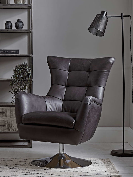 Leather Swivel Armchair