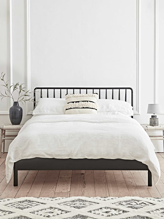 Bergen Oak Double Bed - Black
