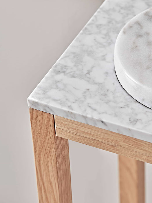 Oak & Marble Console Table