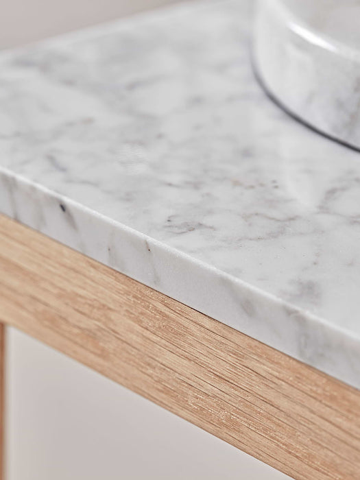 Oak & Marble Console Table