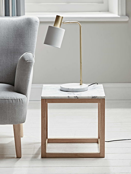 Oak & Marble Side Table