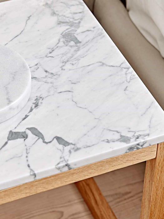 Oak & Marble Bedside Table