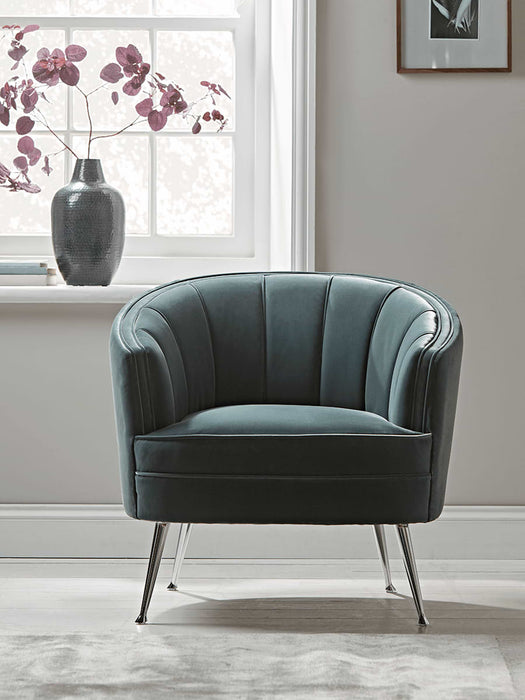 Riba Occasional Chair - Dusky Blue Velvet
