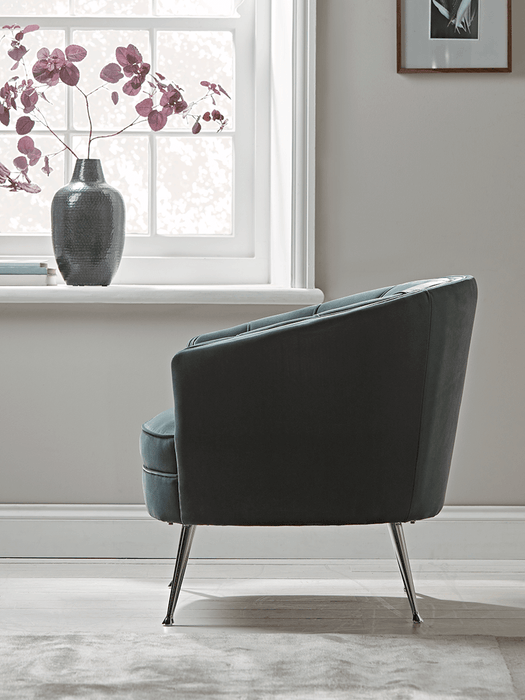 Riba Occasional Chair - Dusky Blue Velvet