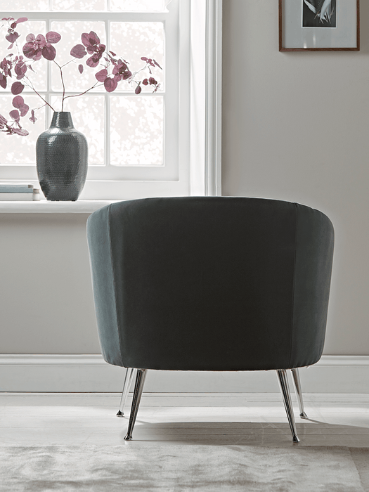 Riba Occasional Chair - Dusky Blue Velvet