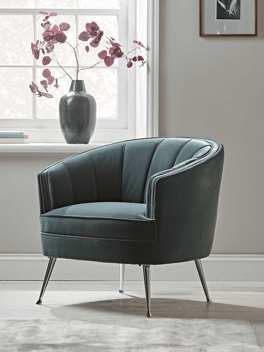 Riba Occasional Chair - Dusky Blue Velvet