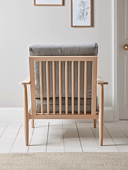 Beech Spindleback Armchair - Soft Grey