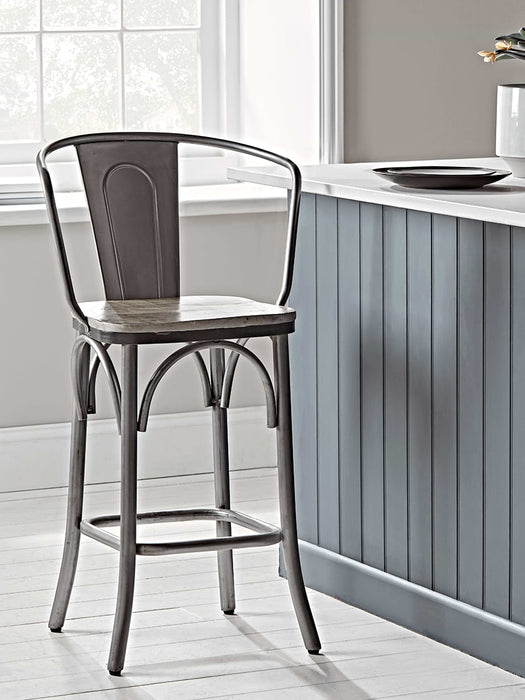 Zinc Curved Back Counter Stool