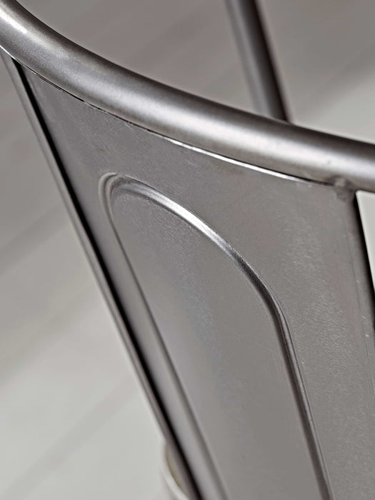 Zinc Curved Back Counter Stool