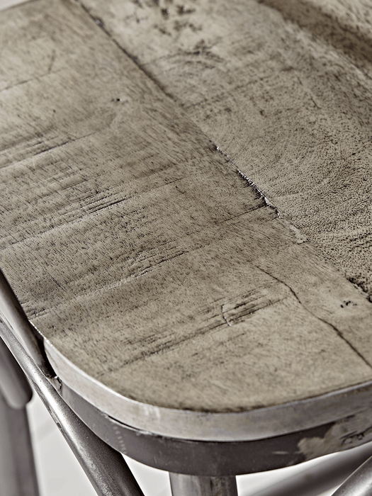 Zinc Curved Back Counter Stool